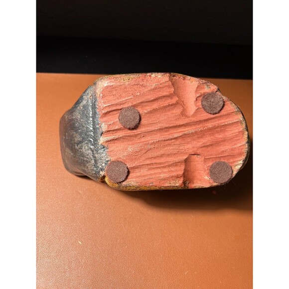 Vintage Italian Carved Wood Gold Gilded Duck Statue Home Decor 5" - Picture 6 of 9